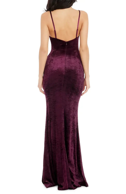 Elegant Mermaid Sweetheart Sleeveless Beaded Deep Plum Floor-Length Evening Gown
