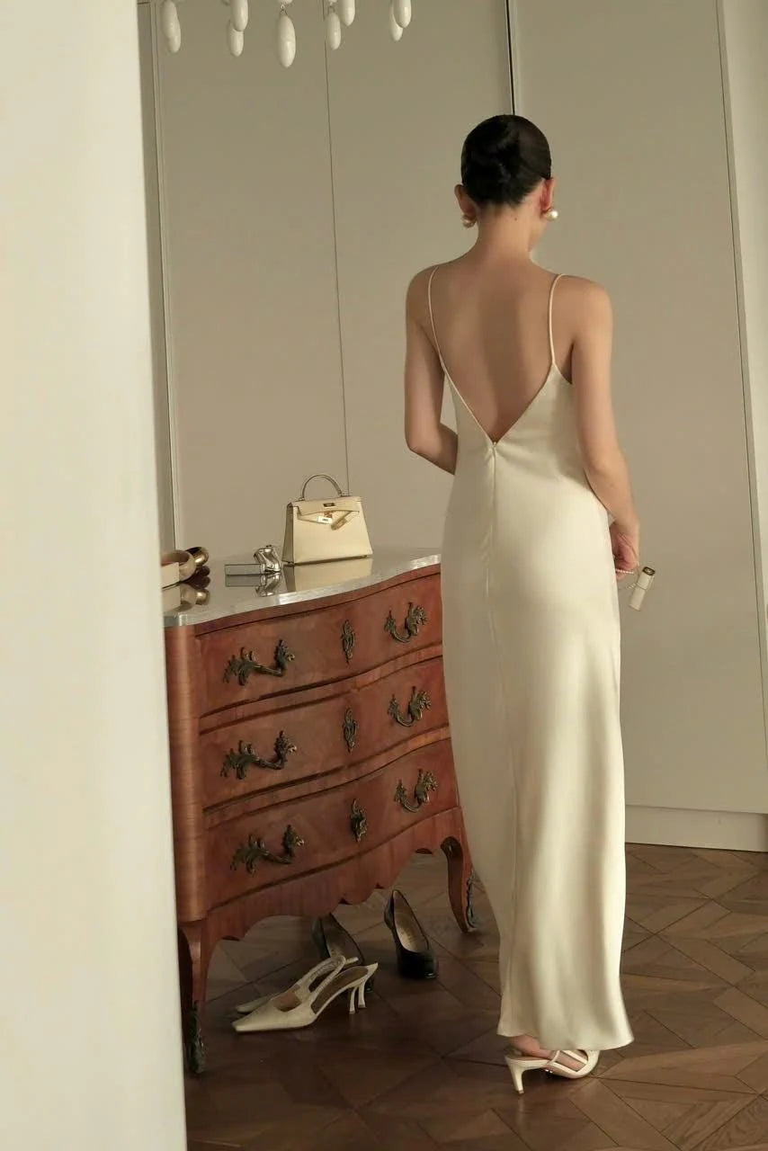 Elegant Sheath Boat Neck Cap Sleeves Sheer Overlay Ivory Floor-Length Prom Dress