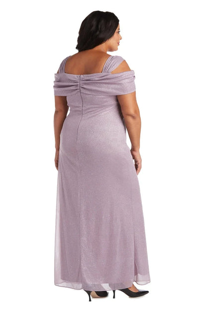 Elegant Sheath Cowl-Neck Ruched Mauve Maxi Mother Of The Bride Dress