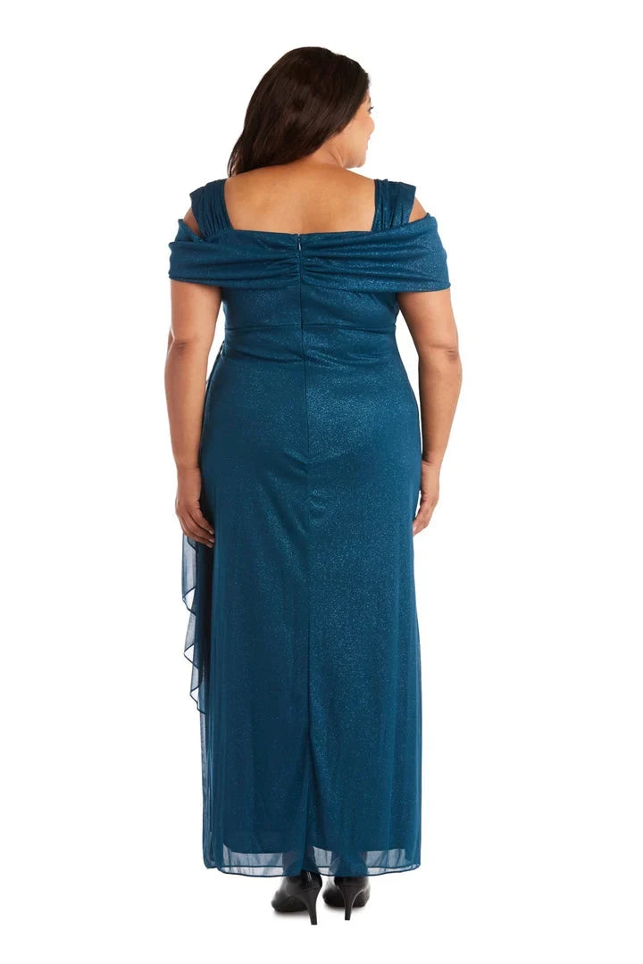 Elegant Sheath Cowl-Neck Ruched Mauve Maxi Mother Of The Bride Dress