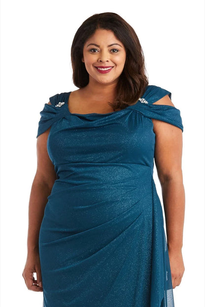 Elegant Sheath Cowl-Neck Ruched Mauve Maxi Mother Of The Bride Dress