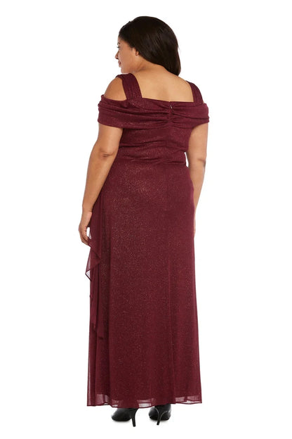Elegant Sheath Cowl-Neck Ruched Mauve Maxi Mother Of The Bride Dress