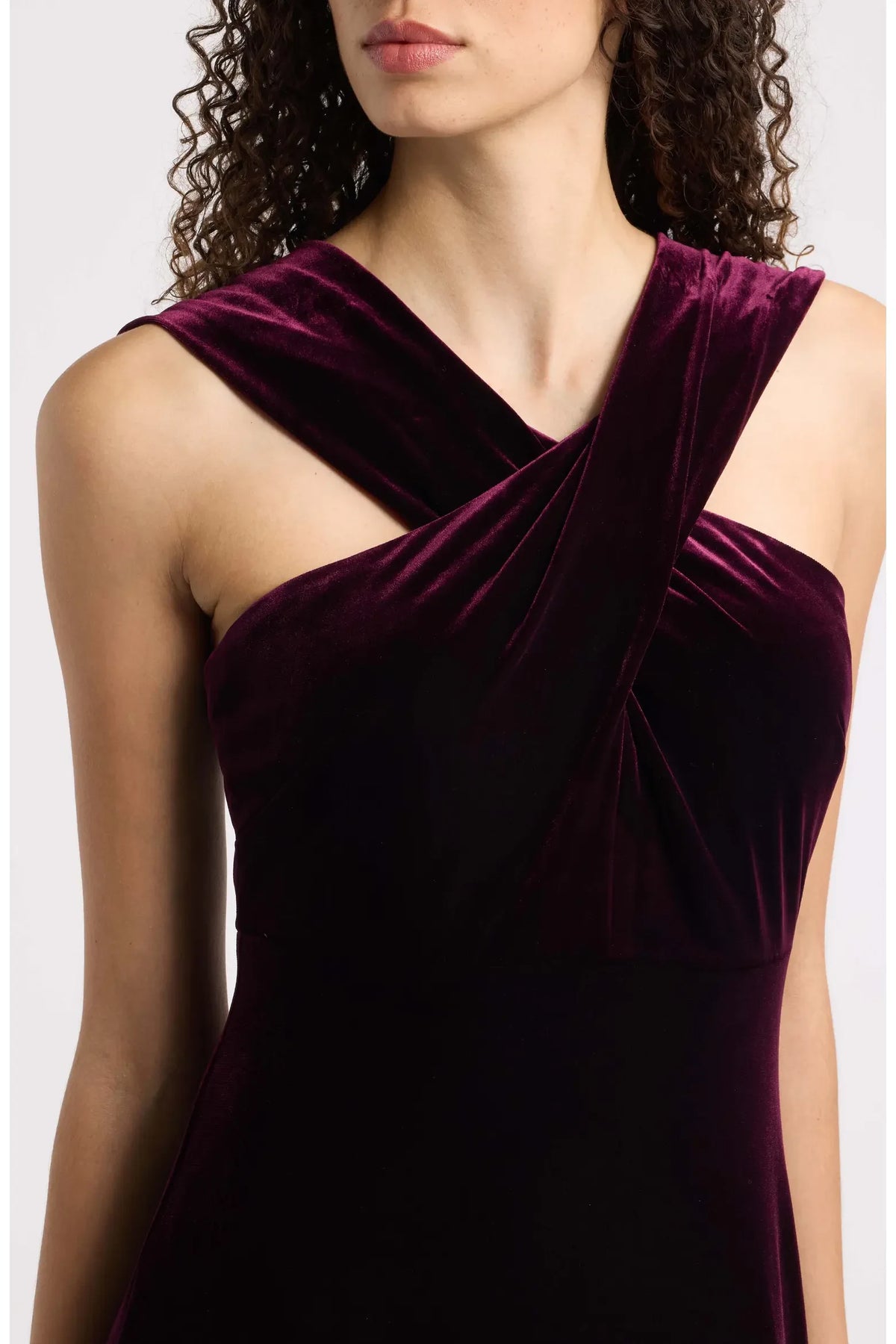 Elegant Sheath Halter Sleeveless Luxurious Chic Burgundy Floor-Length Evening Dress
