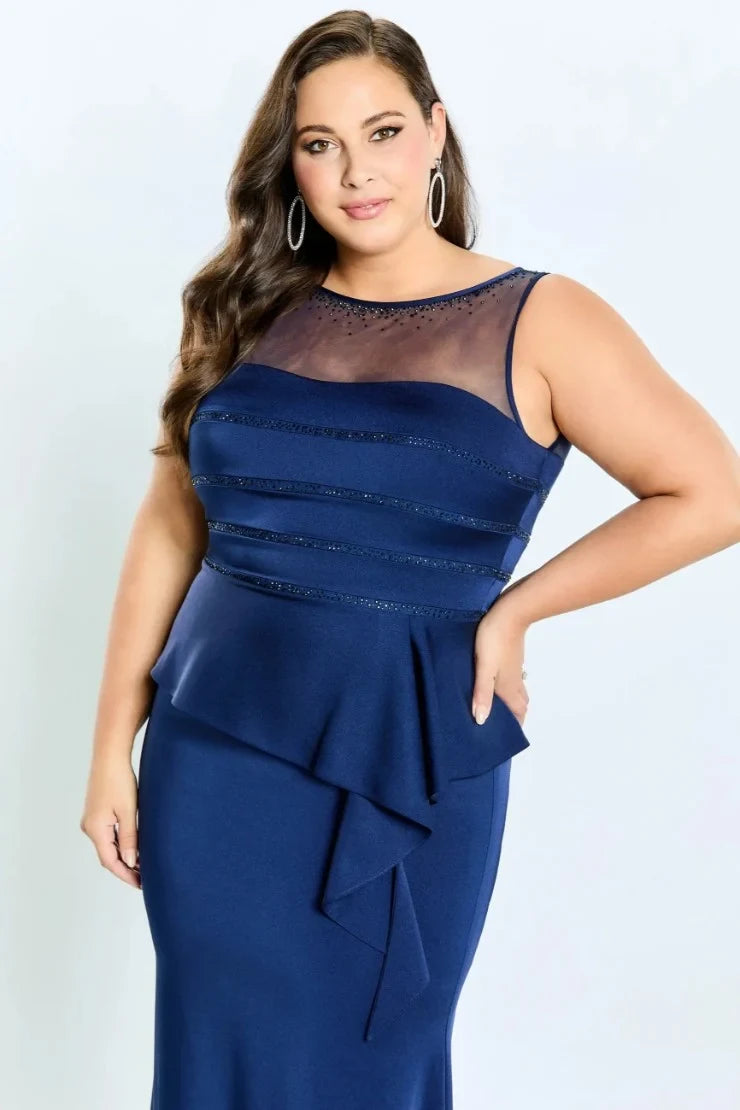 Elegant Sheath Illusion Sleeveless Beaded-Peplum Pink Mother of the Bride Dress