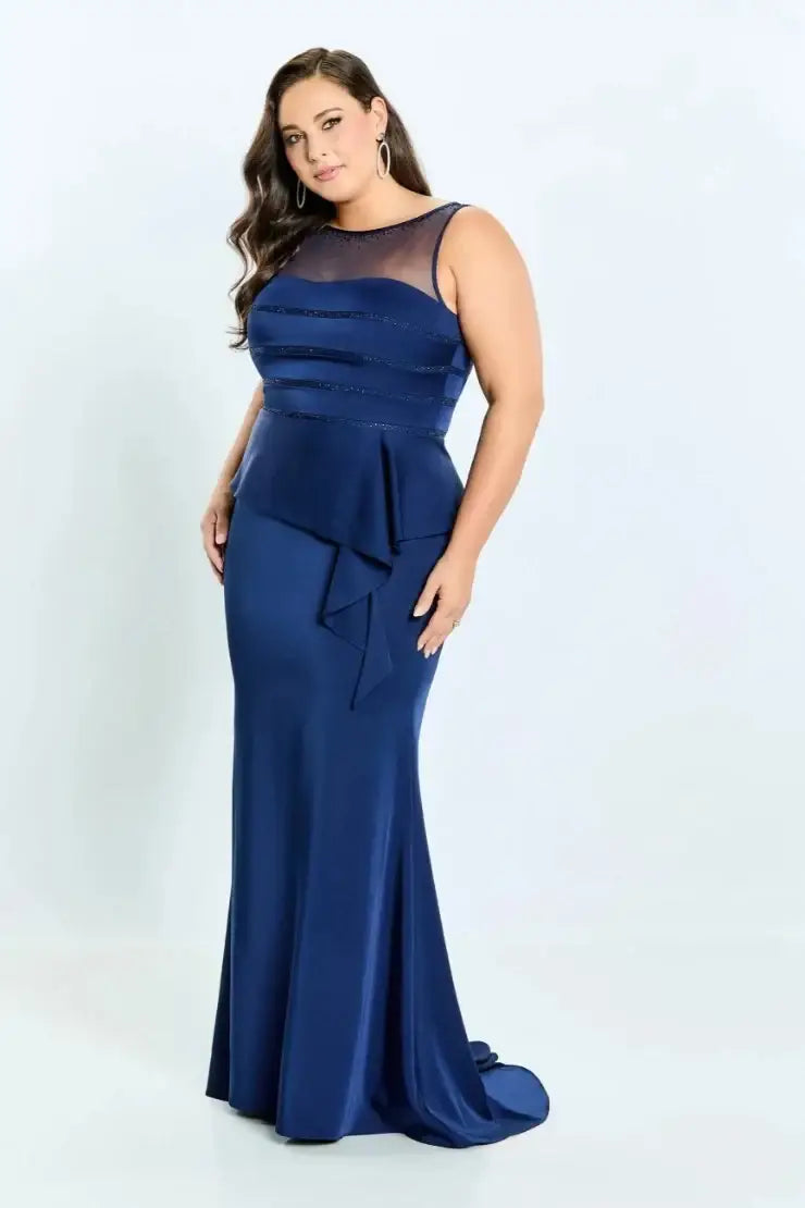 Elegant Sheath Illusion Sleeveless Beaded-Peplum Pink Mother of the Bride Dress