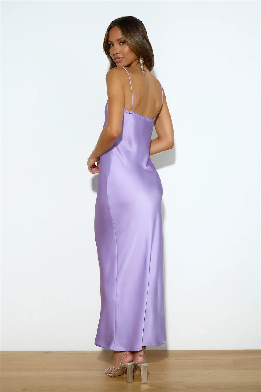 Elegant Sheath Strapless Sparkle Trim Glamorous Lavender Maxi Prom Dress Women's Gown