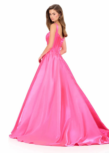 Glamorous A-Line Sweetheart Sleeveless Embellished Hot Pink Floor-Length Evening Dresses Women's Gown