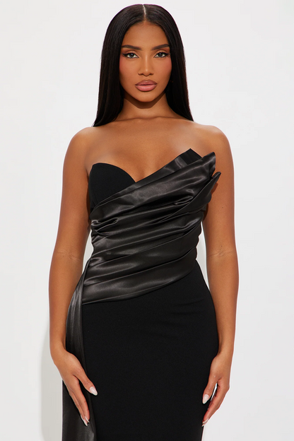 Glamorous mermaid strapless sweetheart open back long evening dress