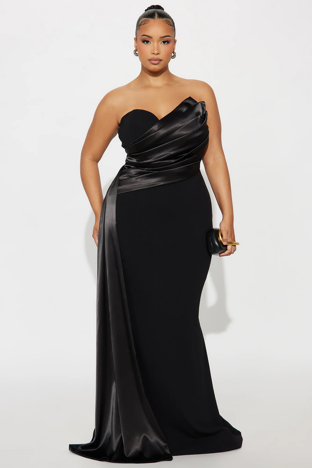 Glamorous mermaid strapless sweetheart open back long evening dress