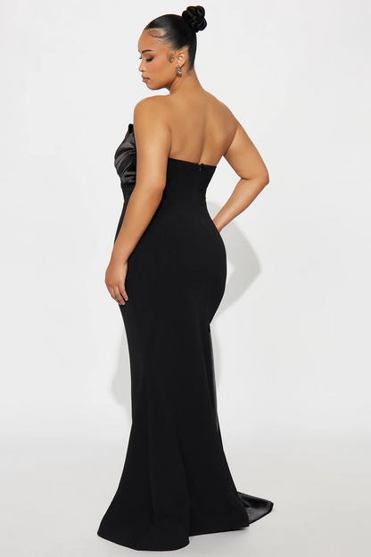 Glamorous mermaid strapless sweetheart open back long evening dress