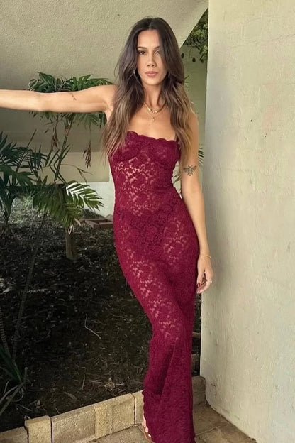 Gorgeous Fitted Sweetheart Sleeveless Slim Chic Burgundy Long Prom Dresses Women