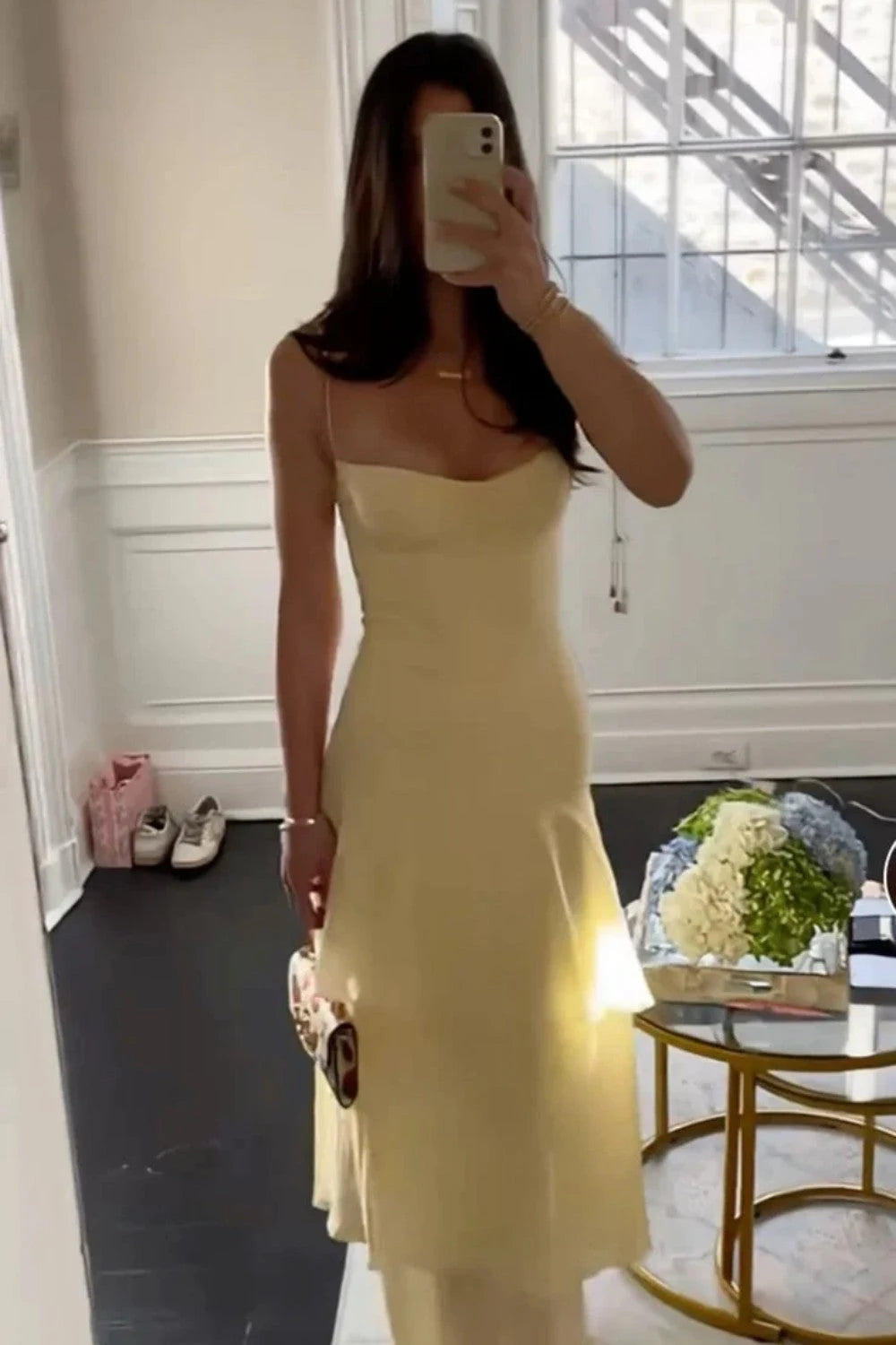 Graceful A-Line Sweetheart Sleeveless Tiered Draped Yellow Maxi Prom Dresses Women