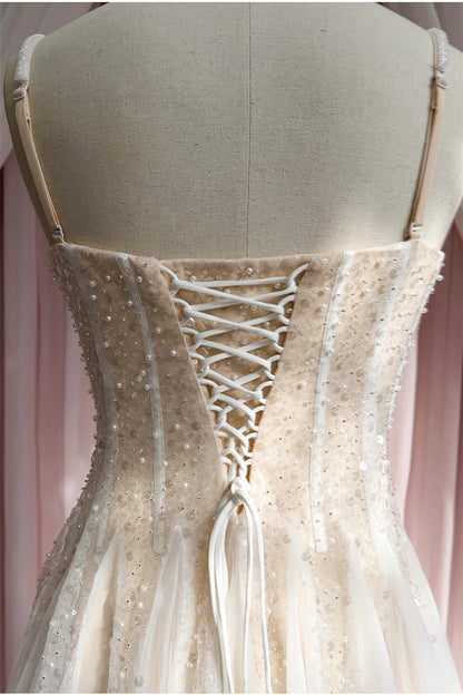 Koutun Dress Champagne Sequin and Beaded A-line Short Dress Homecoming Dress