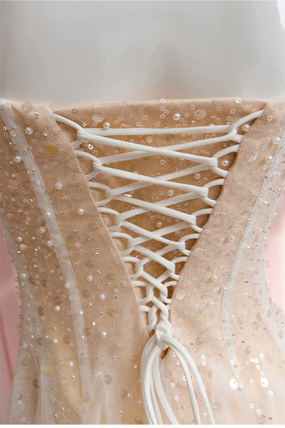 Koutun Dress Champagne Sequin and Beaded A-line Short Dress Homecoming Dress