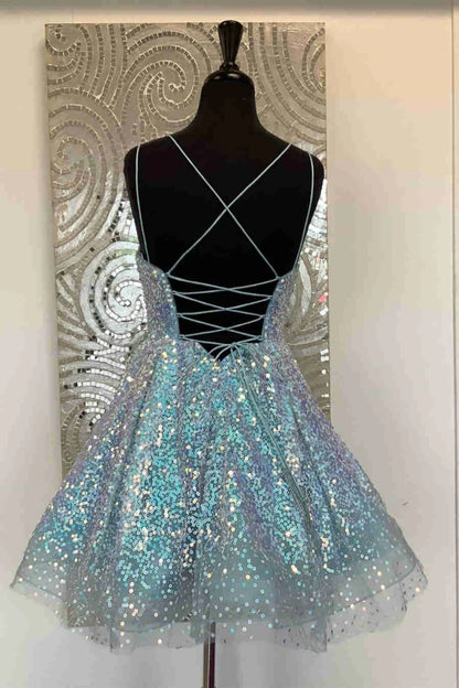 Koutun Dress Double Straps Lavender Lace-Up Back Tulle Short Homecoming Dress
