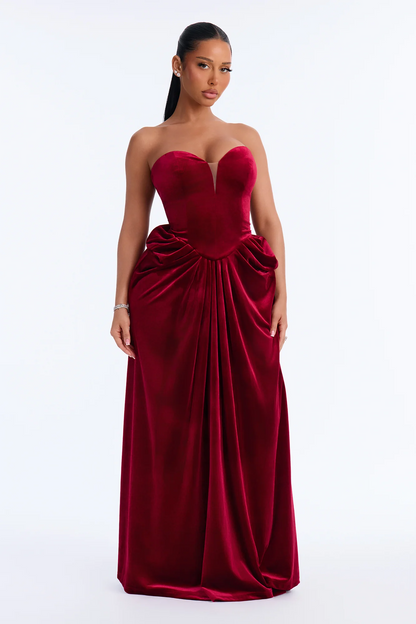 Luxury A Line Strapless Sweetheart Sleeveless Zipper Back Long Evening Dress