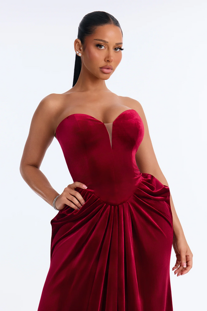 Luxury A Line Strapless Sweetheart Sleeveless Zipper Back Long Evening Dress