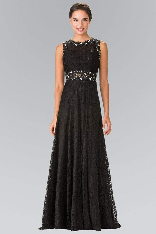 Luxury Black Prom Dresses Round Neck with Lace A Line Silhouette and Beaded Accents