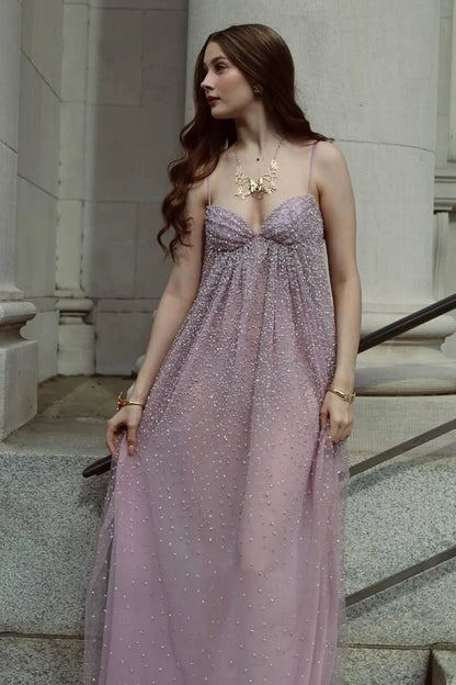 Luxury Sky Blue Blush Prom Dresses with Sequin Tulle Empire Waist and – Koutun Dress