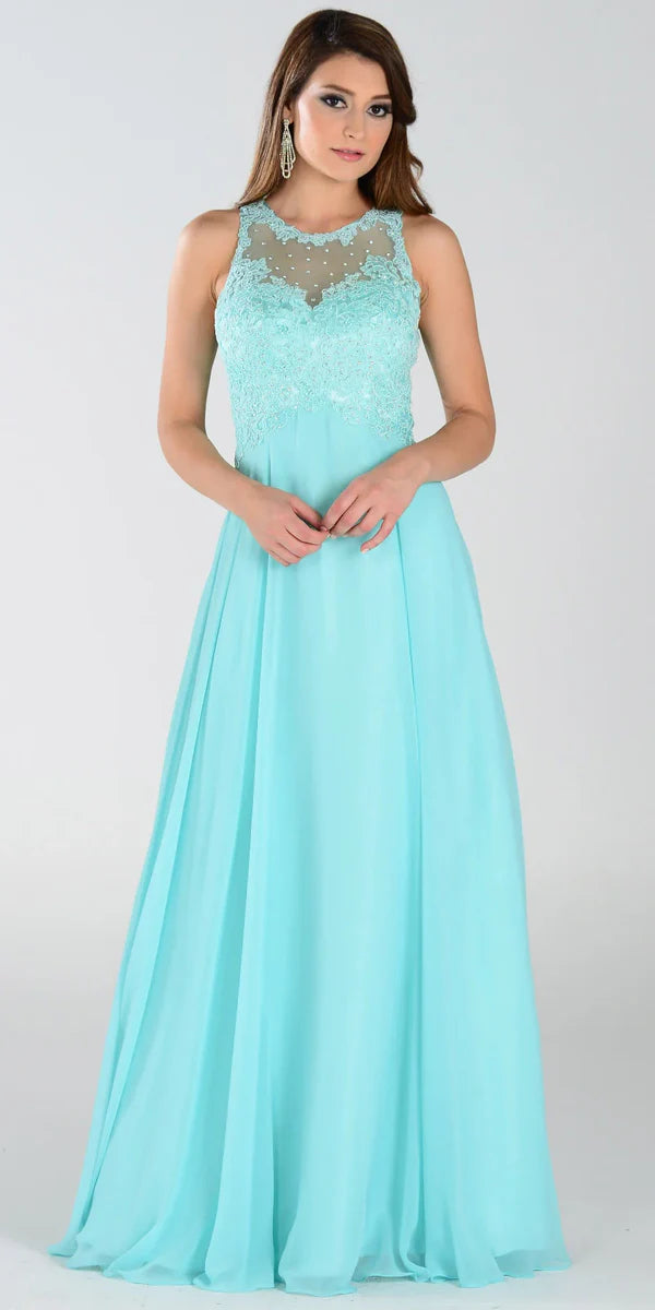 Multi Color Lace Beaded Halter Neck Sleeveless Keyhole Back Zipper Floor Length Formal Evening Prom Dress