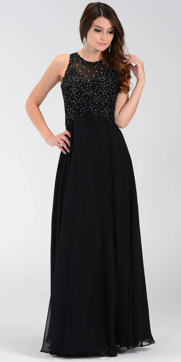 Multi Color Lace Beaded Halter Neck Sleeveless Keyhole Back Zipper Floor Length Formal Evening Prom Dress
