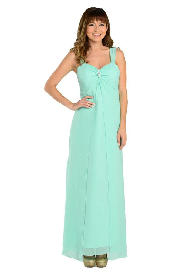 Multi Color Sweetheart Double Strap Beaded Ruched Chiffon Floor Length Formal Evening Prom Dress