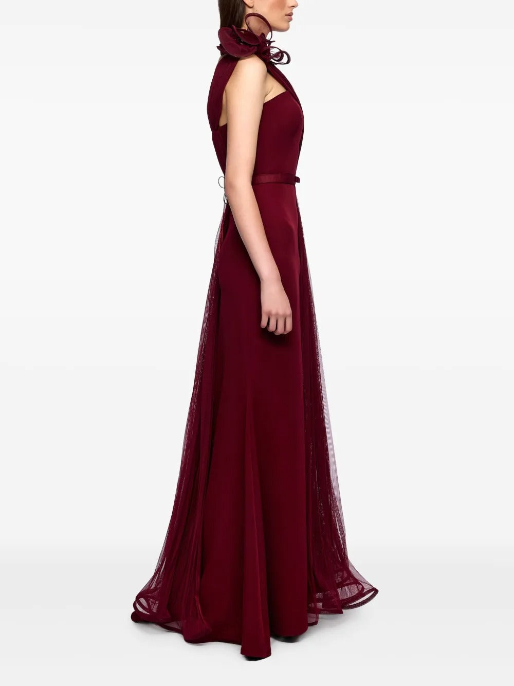 Romantic Burgundy One-Shoulder Pleated Prom Dress