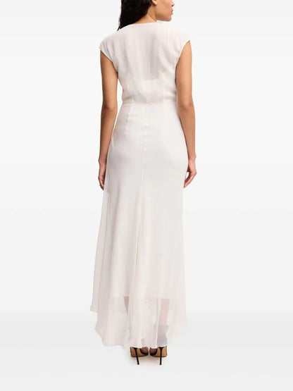 Romantic Ivory Chiffon Ruched Prom Dress