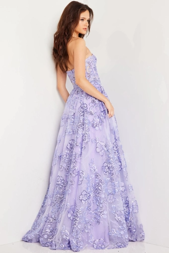 Romantic Lavender Ballgown Sweetheart Sleeveless Sheer-Back Floor-Length Sequin Prom Dress
