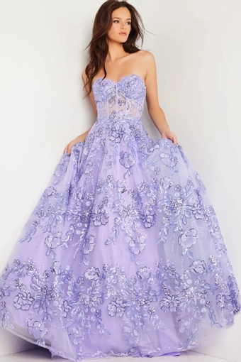 Romantic Lavender Ballgown Sweetheart Sleeveless Sheer-Back Floor-Length Sequin Prom Dress