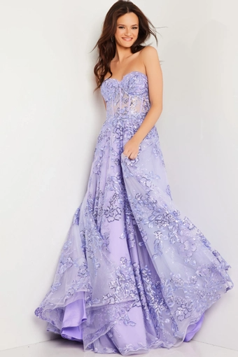 Romantic Lavender Ballgown Sweetheart Sleeveless Sheer-Back Floor-Length Sequin Prom Dress