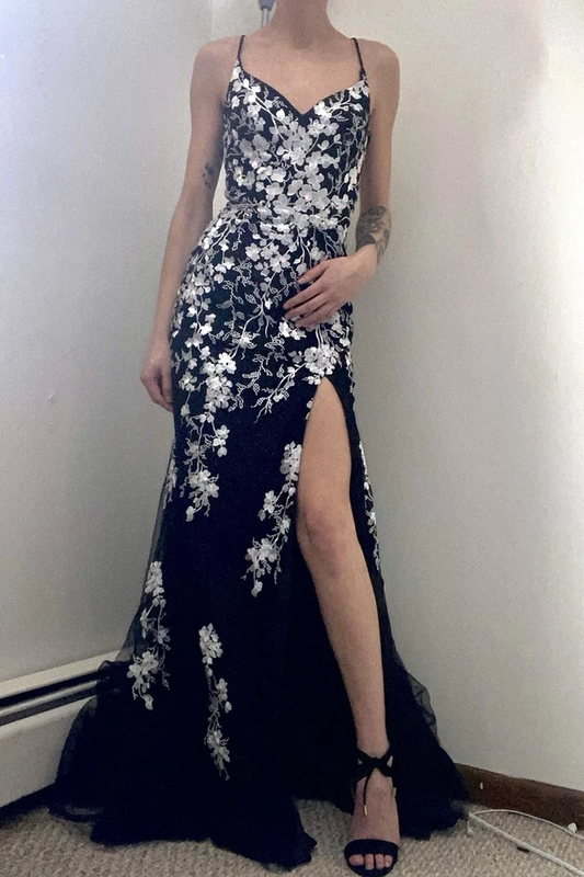 Romantic Mermaid Sweetheart Sleeveless Lace-Up-Back Train Prom Dress