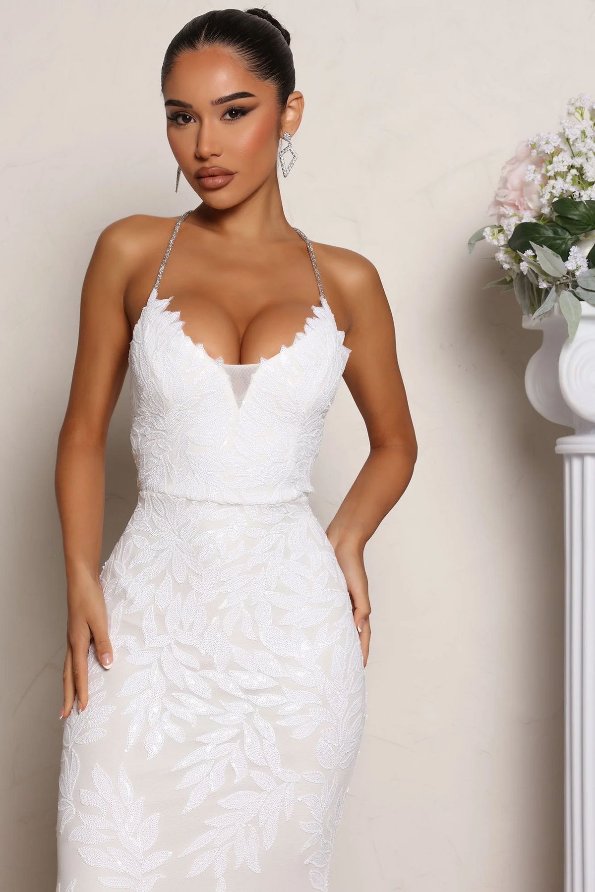 Romantic mermaid v-neck spaghetti strap cross back train evening dress