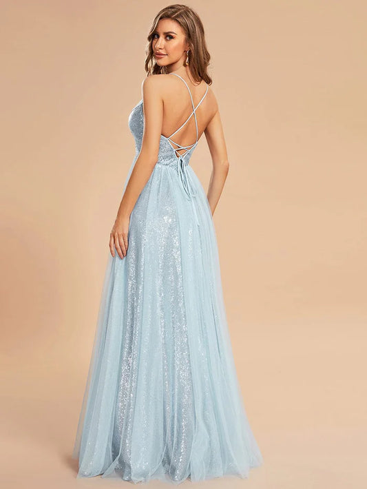 Strab Line Sequins Prom Dresses 2026 – Dazzling Sparkly Formal Gowns | Koutun ...