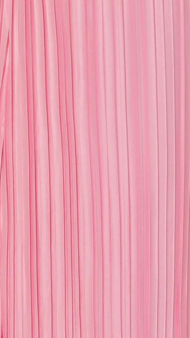 Vibrant Halter Neck Backless Cutout Pleated Midi Prom Dress with Side Slit