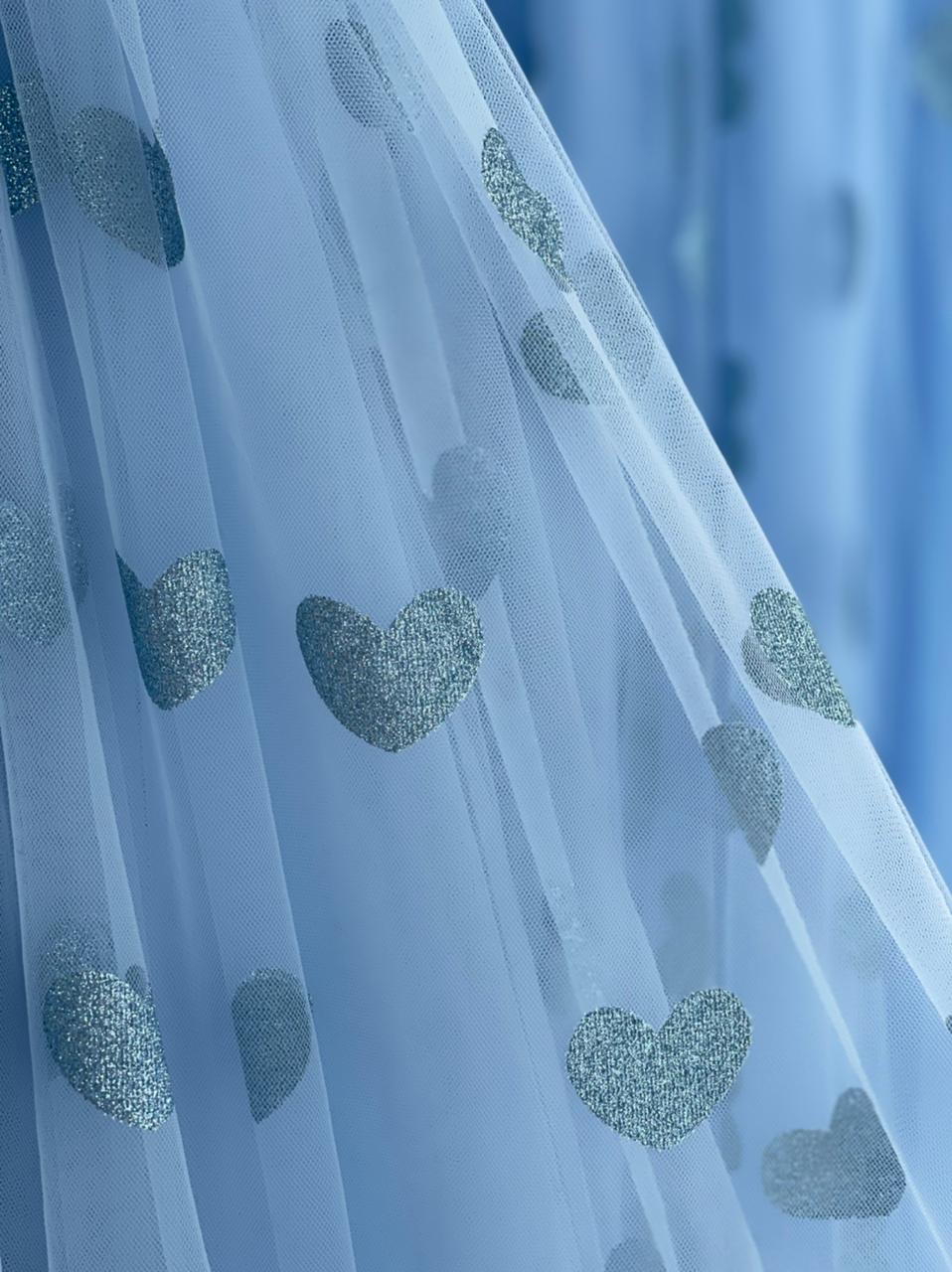 Cute A-Line Ocean Blue Prom Dress Draped Hearty Dress