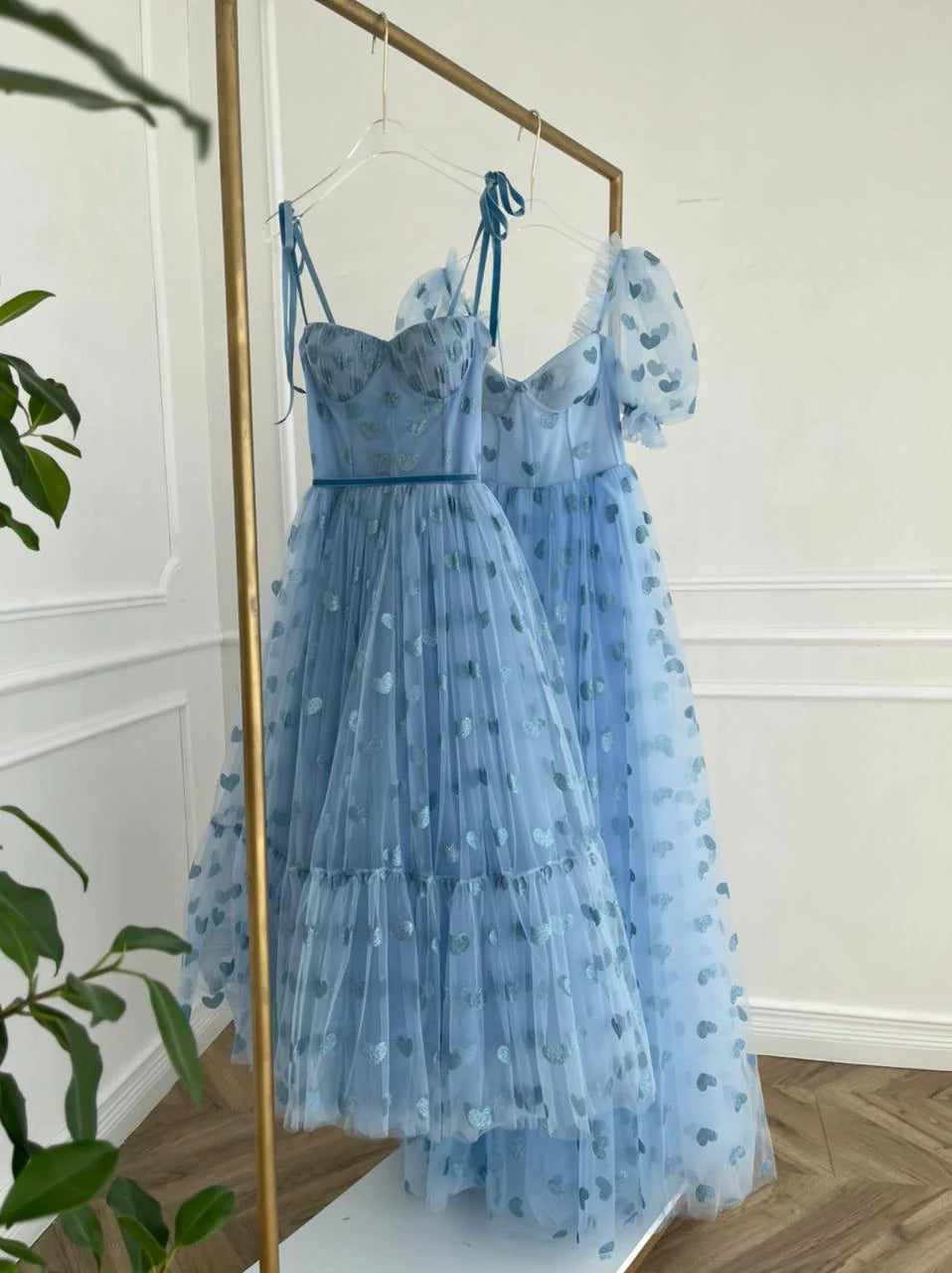 Cute A-Line Ocean Blue Prom Dress Draped Hearty Dress
