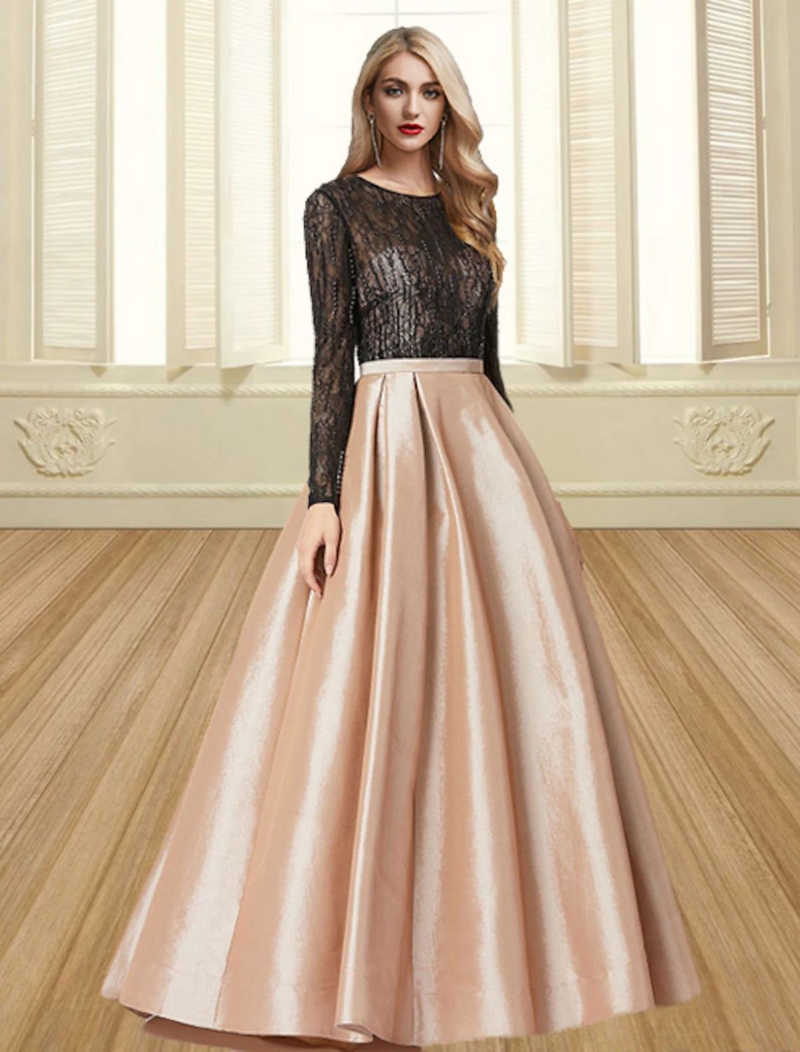 colour block evening dresses Color Block Infinity Dress: Blush Pink & Burgundy Formal Gown