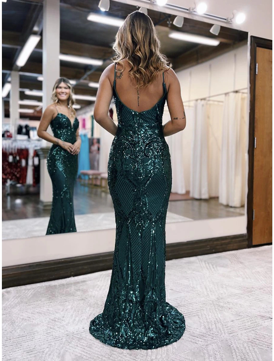 Mermaid / Trumpet Prom Dresses Sparkle & Shine Dress Formal Sweep / Br   Koutun Dress