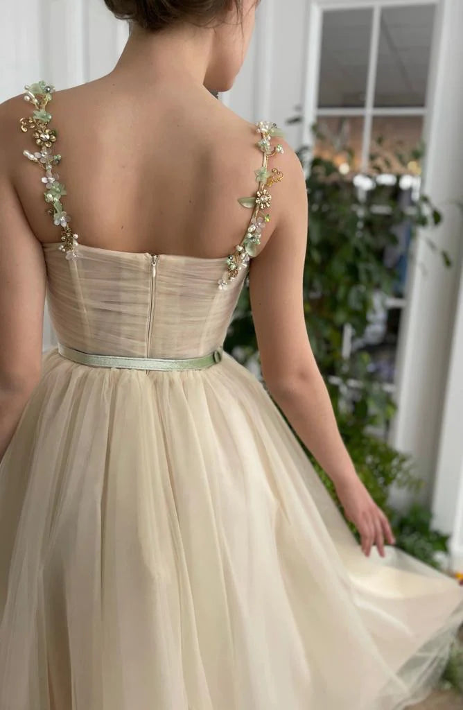 A-Line Tulle Gown Ivory Sun Dress