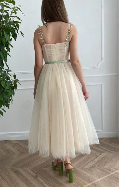 A-Line Tulle Gown Ivory Sun Dress