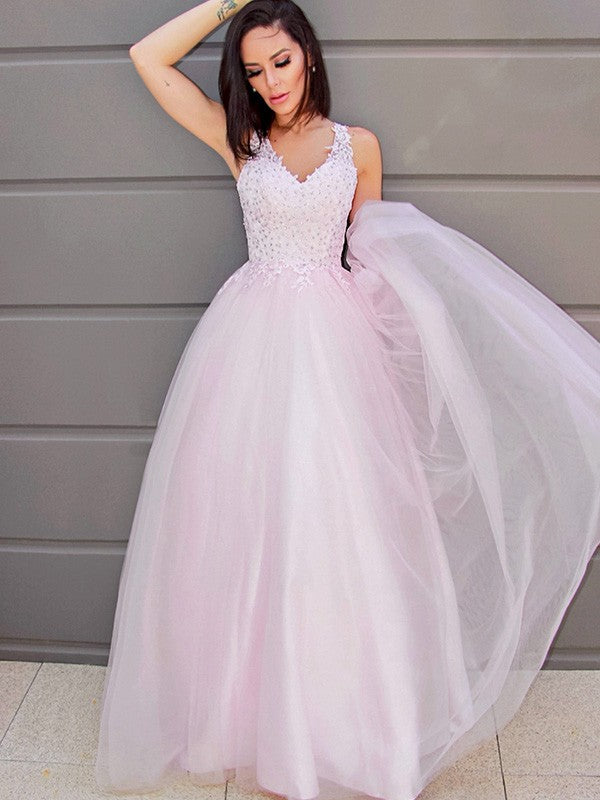 a-line sleeveless v-neck floor-length with applique tulle dresses A-Line/Princess – Koutun Dress our tailor 2000s Fashion Inspiration | SPAGHETTI STRAPS size:M