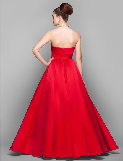 Ball Gown Elegant Dress Quinceanera Floor Length Sleeveless Strapless Satin with Bow(s)