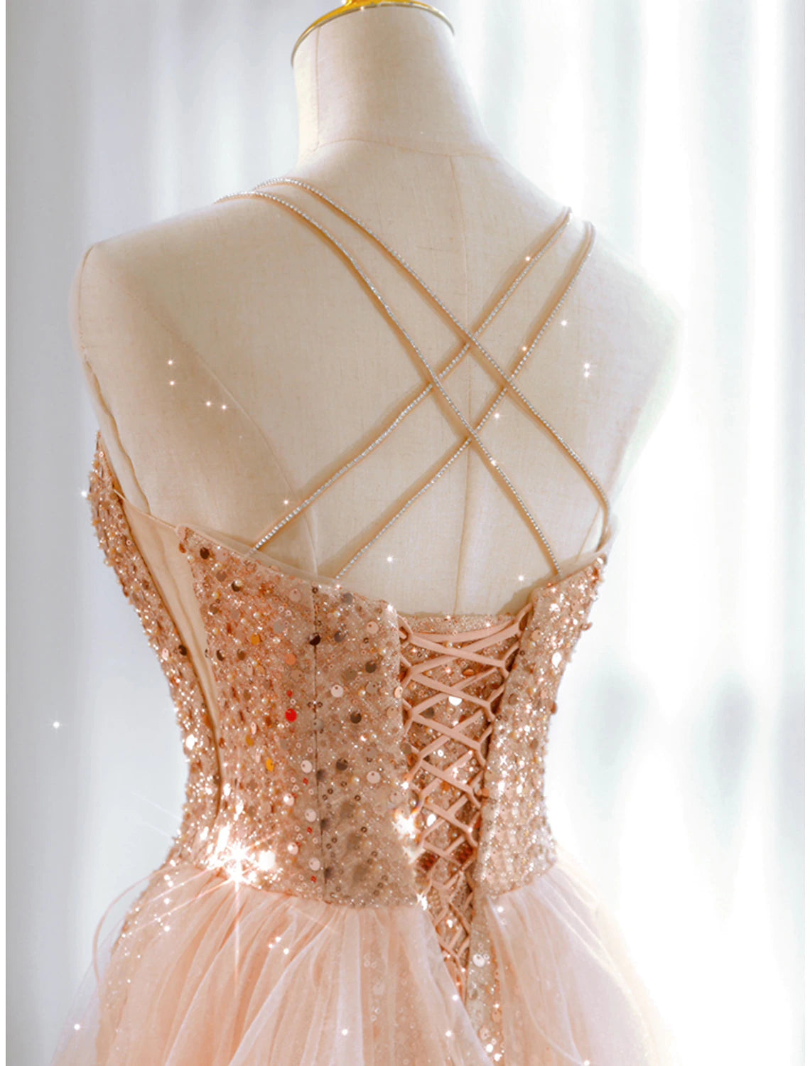 A-Line Prom Dresses Sparkle & Shine Dress Sweet 16 Birthday Floor Leng Koutun Dress A-Line Prom Dresses Sparkle & Shine Dress Sweet 16 Birthday Floor Leng Koutun Dress