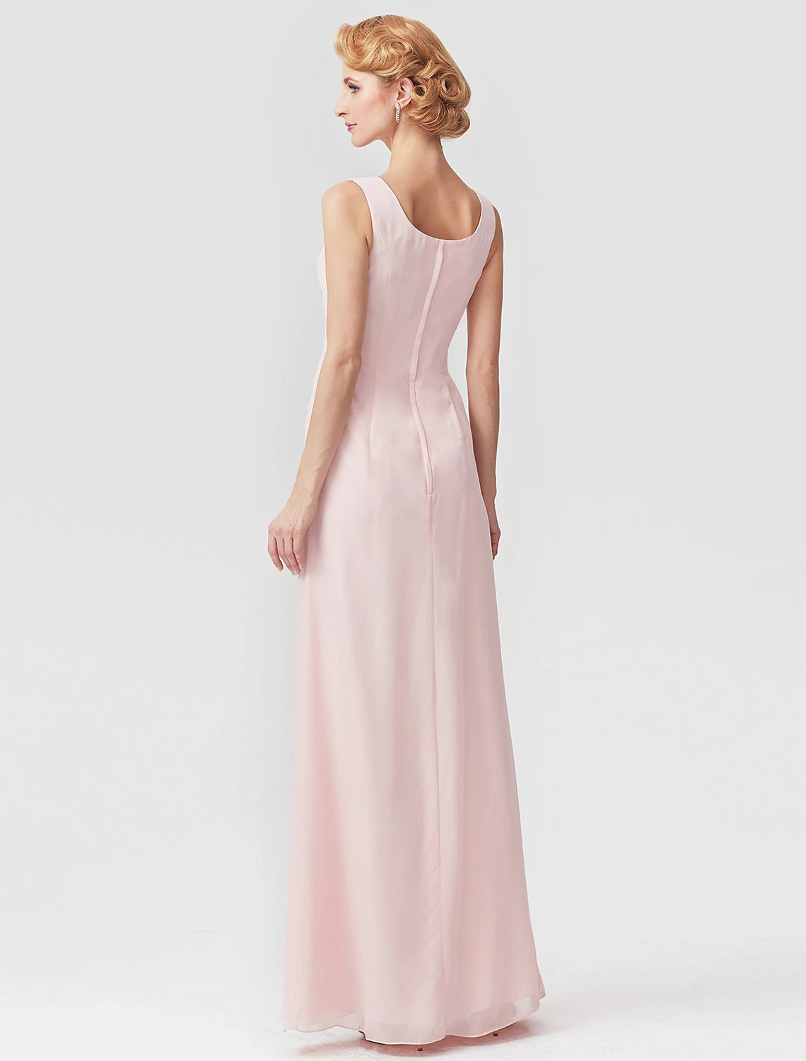 Two Piece A-Line Mother of the Bride Dress Elegant Square Neck Floor Length Chiffon Charmeuse Sleeveless Wrap Included with Ruched