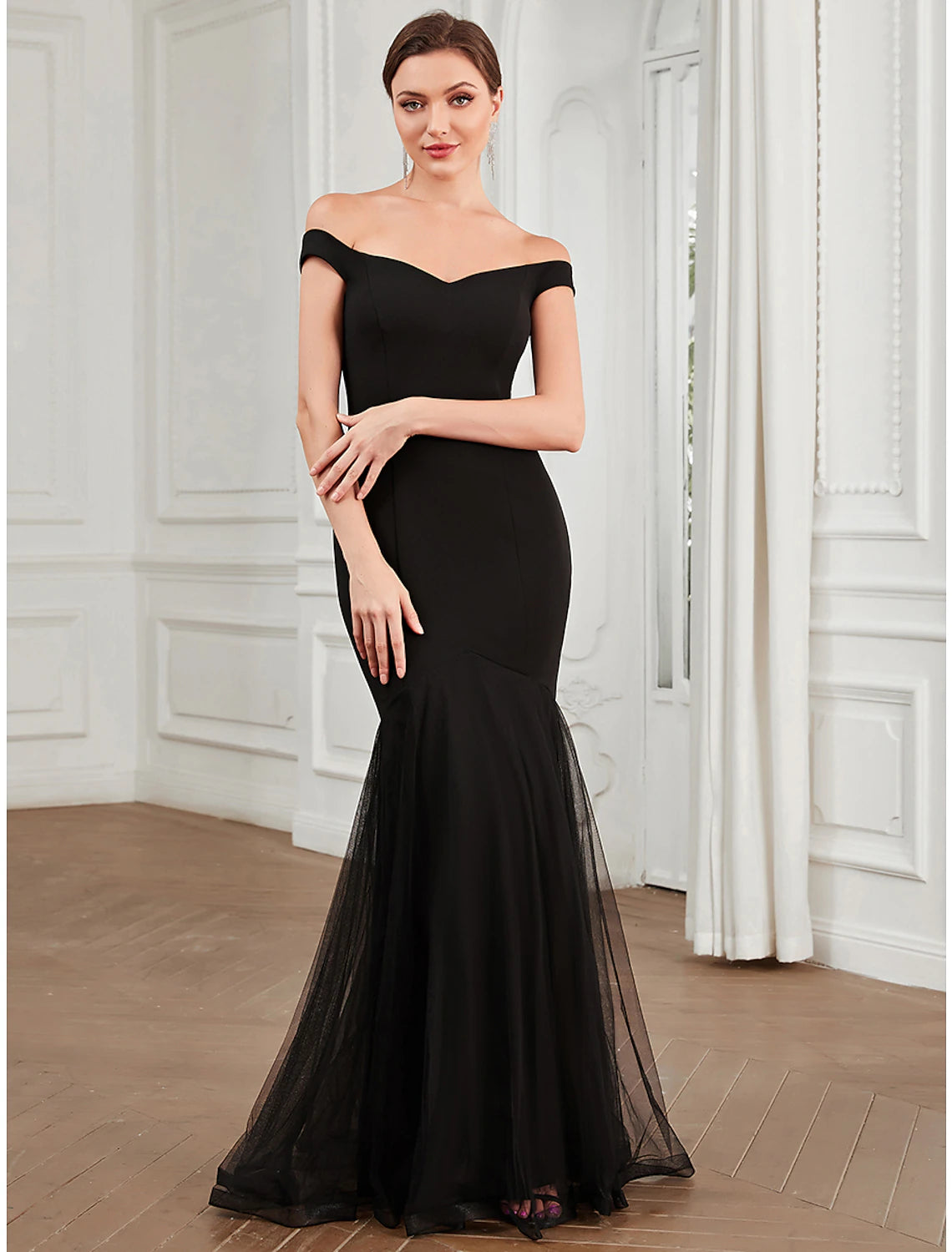 trumpet dress wedding guest Mermaid / Evening Gown Elegant Party Wear – Koutun Dress Size:WIDE - US WOMEN 5 - UK 3 - EU 36 Trumpet/Mermaid Black Jeans Shoes For bachlorette dresses
