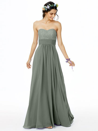 Close-up of intricate lace and ruched detailing on a bridesmaid dress.
