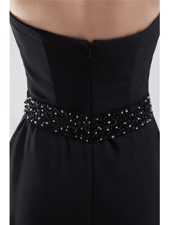 Evening Gown Elegant Dress Formal Evening  Sleeveless Halter Chiffon with Beading