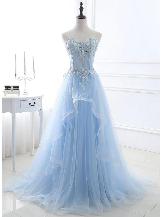 Sexy Floral Engagement Prom Birthday Dress Strapless Sleeveless Lace with Pleats Lace Insert