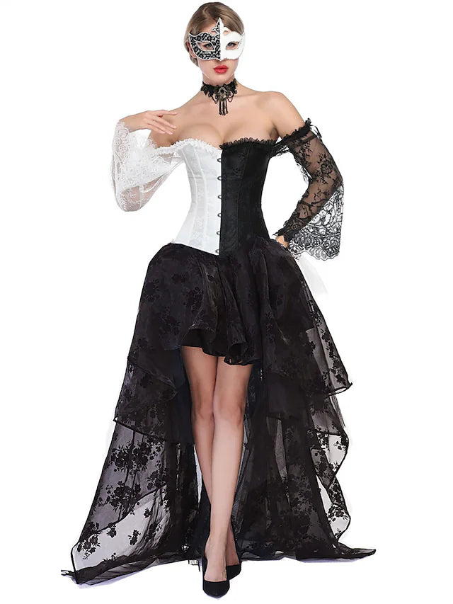 Prom Dresses Vintage Dress Masquerade Asymmetrical Long Sleeve Off Shoulder Lace with Appliques